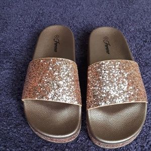 Rose Gold Glitter Sandals
